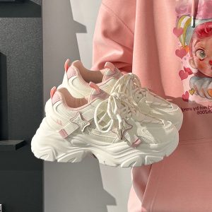 Breathable Thick-Soled Dad Shoes for Women, Original Mesh Design, Stylish Niche Sports Footwear, Summer 2025 Trend