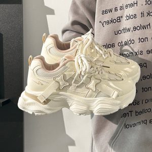 Breathable Thick-Soled Dad Shoes for Women, Original Mesh Design, Stylish Niche Sports Footwear, Summer 2025 Trend