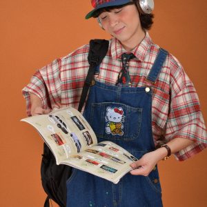 Childlike Retro Workwear Pocket Suspender Pants - Vintage Splash Paint Denim Floor-Length Trousers for Couples, Y2K Trend