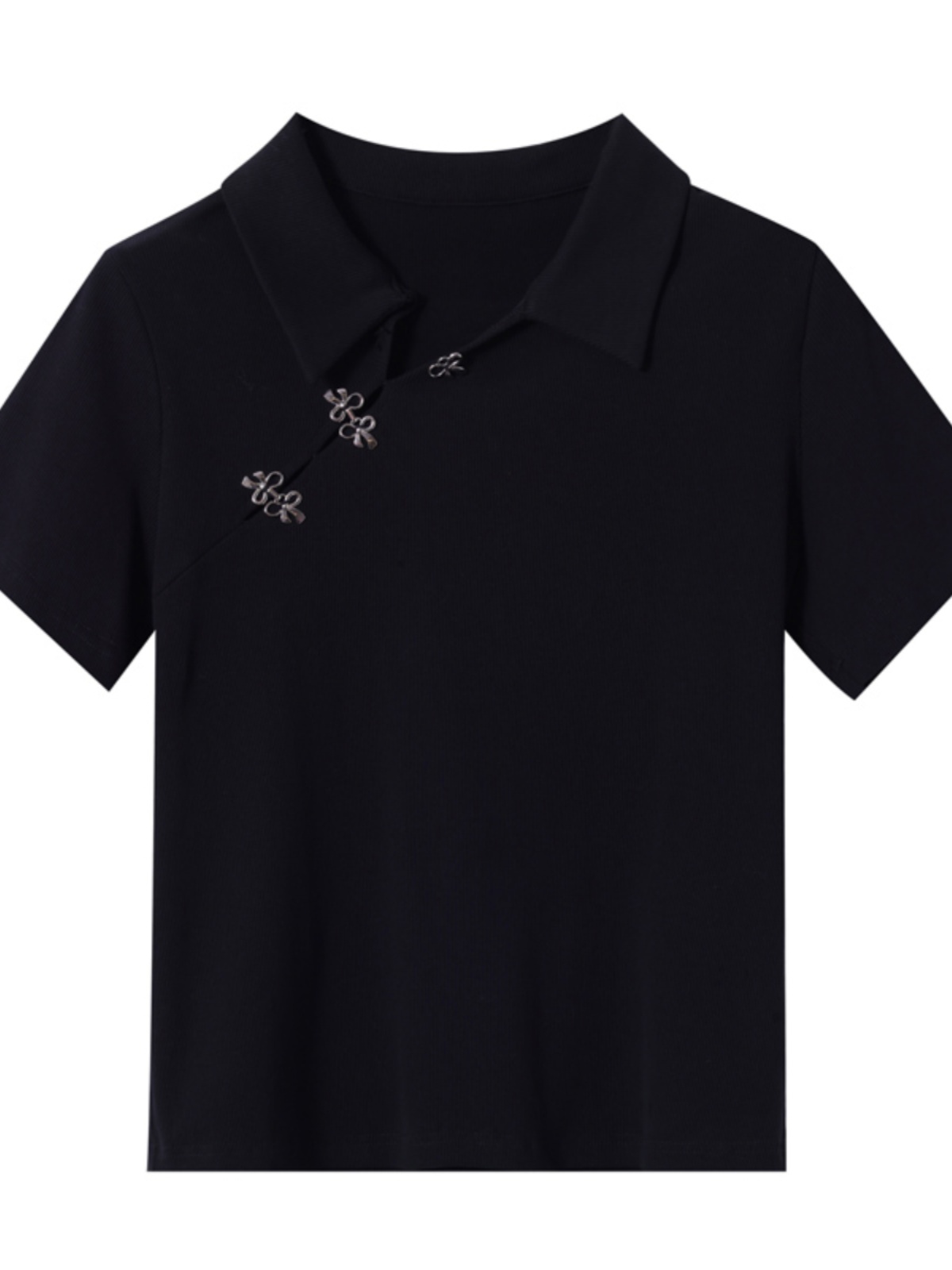 Chinese-Style Retro Short Sleeve T-Shirt for Women, Plus Size Polo Top, Spring Summer National Design, Vintage Aesthetic
