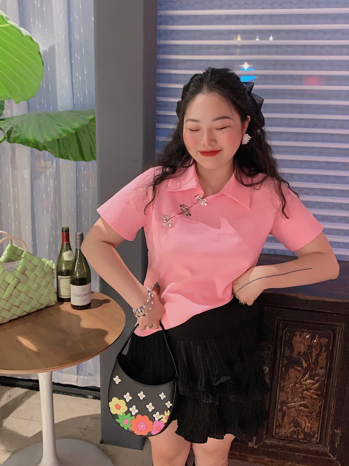 Chinese-Style Retro Short Sleeve T-Shirt for Women, Plus Size Polo Top, Spring Summer National Design, Vintage Aesthetic