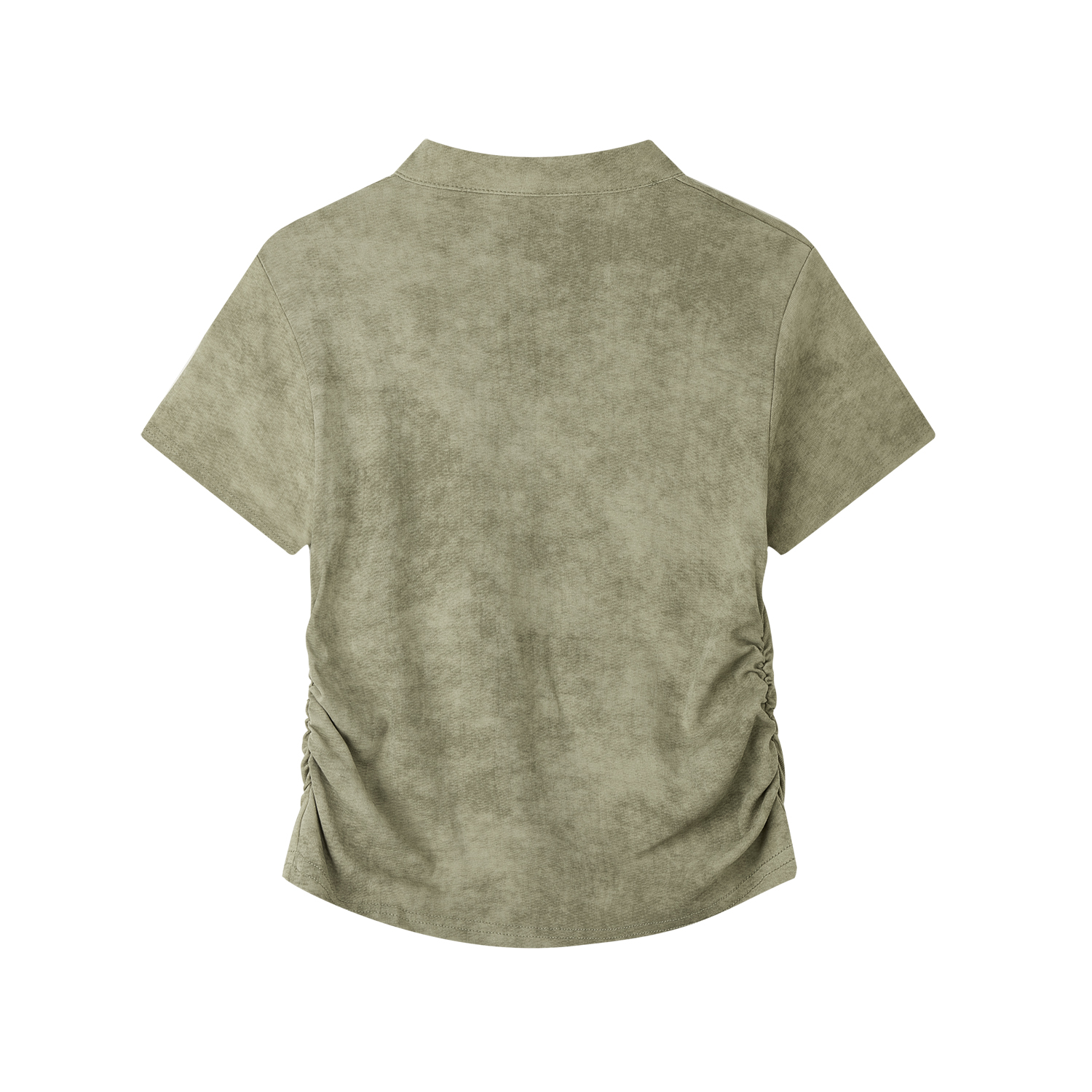 Chinese Style Tie-Dye Short Sleeve T-Shirt for Women, Summer Embroidery Pleated Waist Top, Boho National Wind Fashion