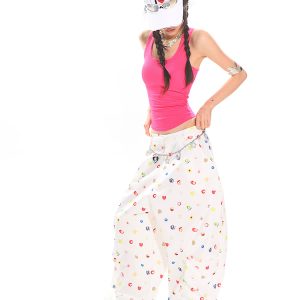 Colorful Summer Tank Top for Women - Slim Fit High-Quality Dopamine Movement Design, Trendy Casual Wear, Y2K Style