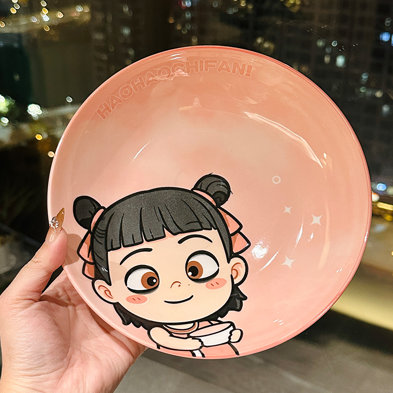 Colorful Underglaze Ceramic Dinner Plate Set - Elegant Tableware for Home, 2025 Model, Unique Design, Perfect for Dining and Decor