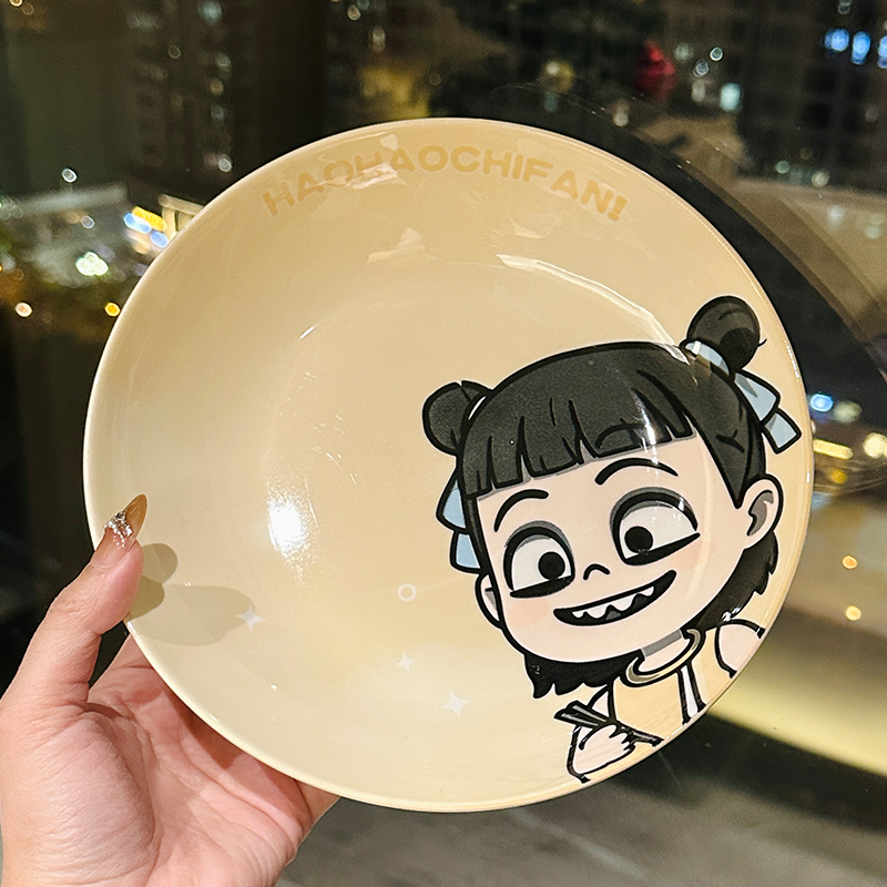 Colorful Underglaze Ceramic Dinner Plate Set - Elegant Tableware for Home, 2025 Model, Unique Design, Perfect for Dining and Decor