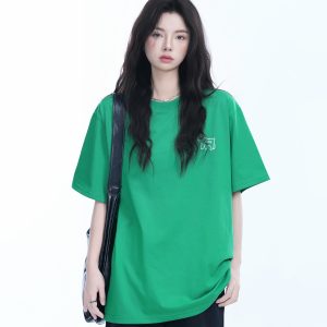 Cute White Oversized Short Sleeve T-Shirt for Women with Sheep Graphic - Summer Y2K Style, Casual Loose Fit