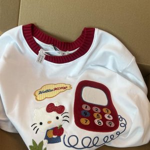 Embroidered Color-Block Short-Sleeve T-Shirt for Women - Stylish Summer 2025 Pure Cotton Casual Top