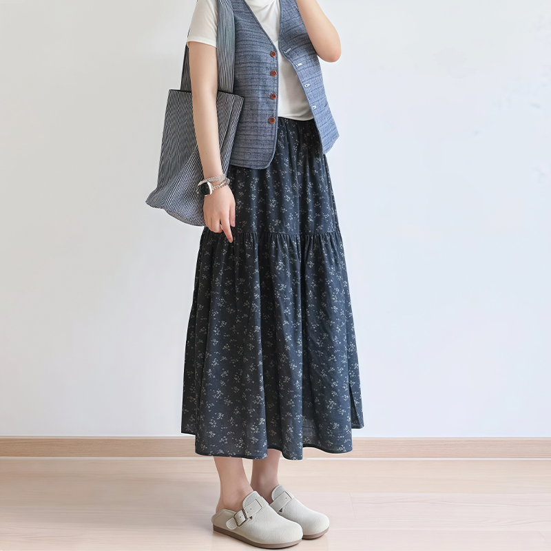 Floral A-Line Midi Skirt for Women, Plus Size Summer Skirt for Pear-Shaped Bodies, Trendy 2025 Fashion Piece