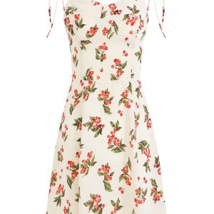 French Style Spaghetti Strap White Dress for Women - Petite Summer Vacation Dress 2025 - Slimming Design