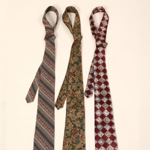 Handmade American Retro Floral Patterned Long Tie Shirt - High-End Niche Fashion Accessory for Stylish Outfits
