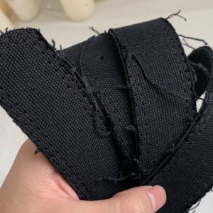 Handmade Mohair Edge Fabric Waist Belt - Black Unisex Harajuku Style, Versatile Design with Simple Buckle