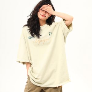 Heavyweight American Vintage Wash Short Sleeve T-Shirt for Men and Women, Loose Fit, Versatile Couple Top, Retro Style Fashion