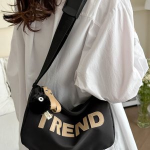 High-End Nylon Women's Crossbody Bag 2025 - Large Capacity Toast Pillow Design with Wide Shoulder Strap