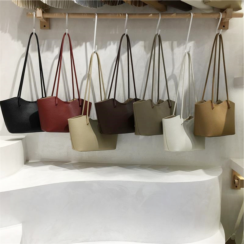 High-Quality Lychee Texture Women's Shoulder Tote Bag - Simple Versatile Commuter Style for Everyday Use