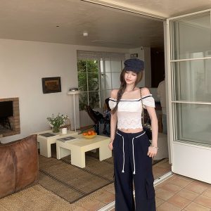 High Street Slay Casual Pants for Women - Summer American Vintage Loose Straight Cargo Pants - Y2K Style