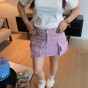 High Waist Plus Size Hot Girl Summer Skirt Pants - Trendy Half Skirt for Women - Fashionable Short Skirt 2025