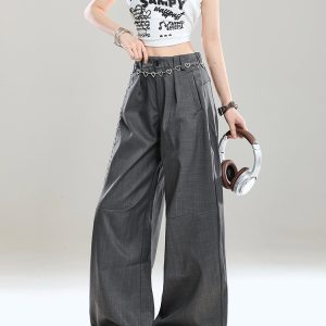 High-Waisted Retro Casual Pants for Women - Summer 2025 Ultra-Comfortable Loose Draped Design, Trendy American-Style Fashion