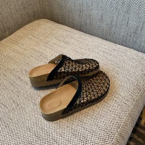 Hollow Thick-Soled Slip-On Sandals for Women - Fishing Net Bag Head, Summer 2025 Outdoor Style