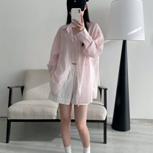 Island Memory Summer Sun Protection Tencel Shirt Jacket for Beach, Lightweight Outerwear for Sunny Days, Ideal for Vacation and Travel
