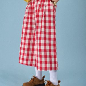 Japanese Retro Plaid Loose Casual Unisex Wide-Leg Summer Pants - Versatile Three-Quarter Length for Effortless Style