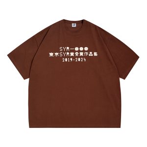 Japanese Retro Round Neck City Boy Short Sleeve T-Shirt for Men - Loose Fit Trendy Letter Print Tee, Y2K Style Fashion Top
