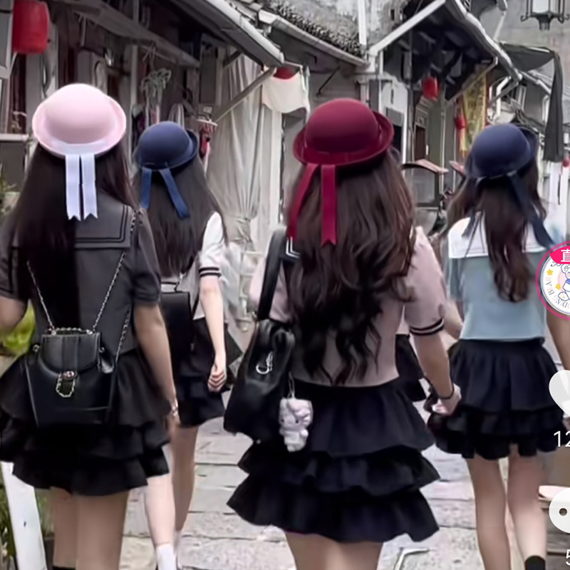 Japanese School Style Woolen Uniform Hat for Couples - College-Inspired Dumpling Gift Cap for Kindergarten and Casual Wear