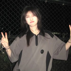 Japanese-Style Color-Blocked Short Sleeve Polo Shirt for Women - Trendy Summer College T-Shirt for 2025, Couples Fashion