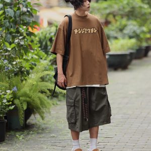 Japanese Style Printed Short-Sleeve T-Shirt for Men - Trendy Loose Casual Tee, Summer Fashion Essential