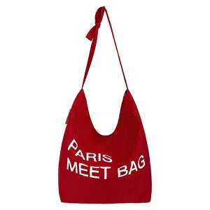Japanese-Style Retro Double-Sided Color-Block Canvas Tote Bag - Large Capacity Commuter Shoulder Crossbody Bag for Students