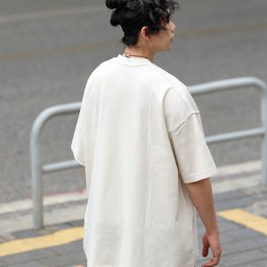 Japanese-Style Small Collar Short-Sleeve T-Shirt for Men - Casual Retro Tee with Hole Design, Loose Fit for Y2K and 90s Vibes