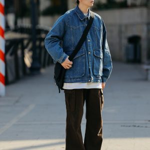 Japanese-Style Vintage Loose Casual Pants for Men - Wide-Leg Straight Work Trousers - Trendy Y2K Fashion
