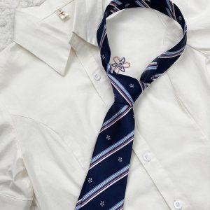 JK Uniform Pudding Bear Set - Plaid Skirt, DK Striped Tie, Decorative Bow Tie, Japanese Style, Cute Girls' College Outfit
