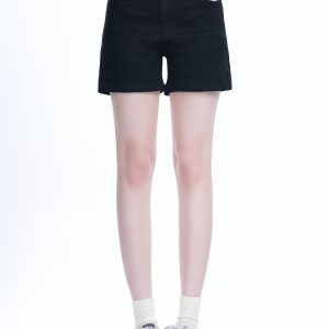 Korean Style Black High-Waisted Ultra-Short Denim Shorts for Women - Slimming Summer Elastic Rolled-Edge Hot Pants