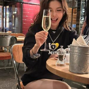 Korean Style Casual Loose Fit Color-Blocking Top with Youthful Dog Cartoon Print - Pure Cotton Comfort