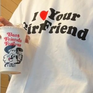 Korean Style Casual Loose Fit Color-Blocking Top with Youthful Dog Cartoon Print - Pure Cotton Comfort