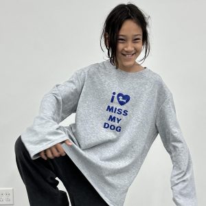 Korean Style Casual Printed Long Sleeve T-Shirt for Pets - Age-Reducing Design, Versatile Pure Cotton for Autumn and Winter
