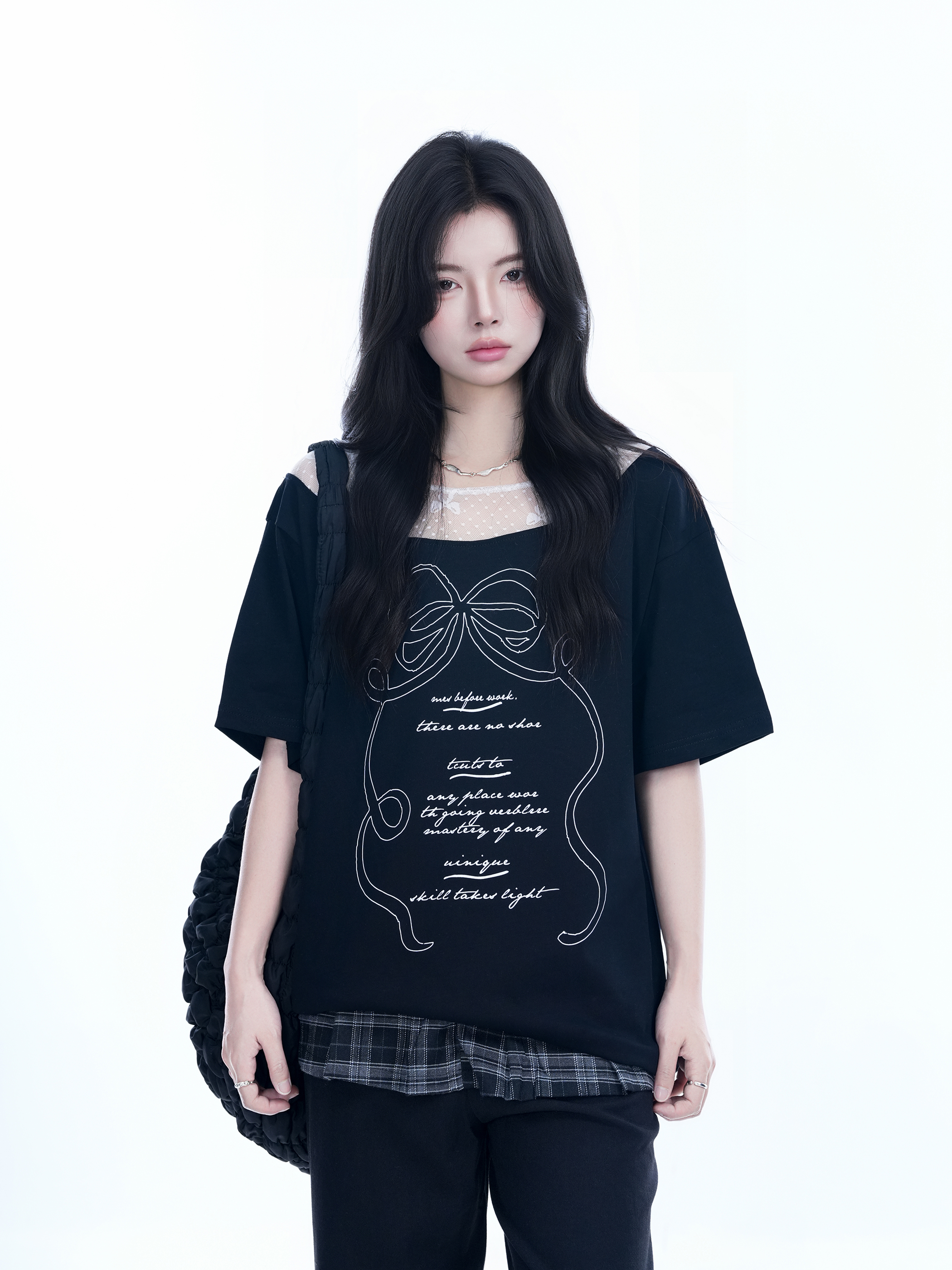 Korean-Style Lace Spliced Off-Shoulder Short Sleeve T-Shirt for Women – Loose Fit, Sweet Design, Perfect for Casual Y2K Fashion