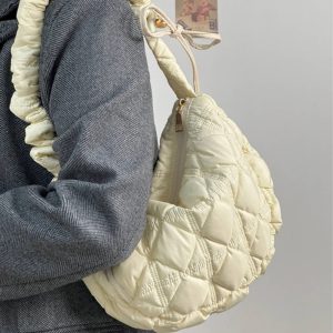 Korean-Style Pleated Dumpling Bag for Women, Large Capacity Lightweight Cloud Underarm Crossbody Bag