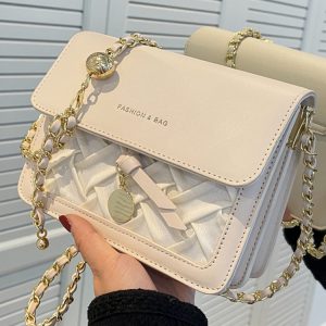 Light Luxury French Shoulder Bag - Versatile Lightweight Crossbody Chain Bag - Small Square Design for Women - Fashionable Commuting Accessory