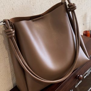 Light Luxury Retro Large-Capacity Shoulder Bag - Textured Mother and Child Bucket Bag for Women - Autumn Winter Fashion