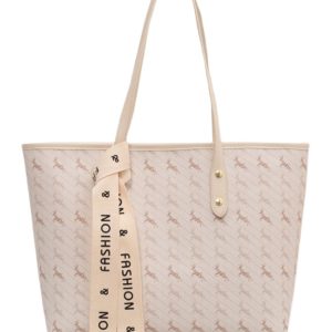 Light Luxury Retro Printed Tote Bag for Women - High-End Large Capacity Commuting Shoulder Bag