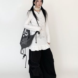 Lighthouse Print Lace Trim Long Sleeve T-Shirt Dress with Layered Inner Top for Women - Slim Fit, Casual Style