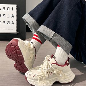 Lightweight Mesh Dad Shoes for Women - Breathable Cocoa Egg Milk Sports Sneakers - Trendy 2025 Style