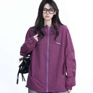 Lightweight Oversized UV Protection Jacket for Women - Summer Outdoor Sun Protection Coat for Hiking & Casual Wear