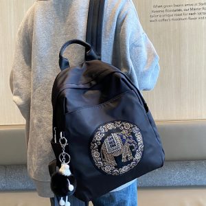 Lightweight Oxford Cloth Backpack for Women - Durable Double Shoulder Bag, Casual School Bag, Versatile Spring 2025 Style