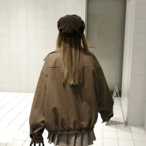 Loose Matte Leather Lapel Workwear Jacket for Men and Women - Spring American Style Unisex Fashion Outerwear