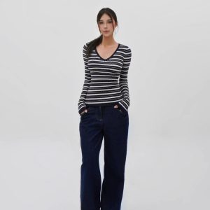 Low-Rise Vintage Loose Wide-Leg Jeans for Women - 90s Inspired Denim Trousers
