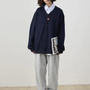 Men's Japanese Retro Casual Two-Piece Sweater Set, Spring Autumn Knitted Shirt, Lazy Style, National Trend, Y2K Fashion
