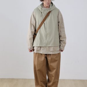 Men's Japanese Style Thin Hooded Vest - Versatile Outdoor Work Jacket for Couples, Trendy Fashion Essential