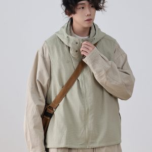 Men's Japanese Style Thin Hooded Vest - Versatile Outdoor Work Jacket for Couples, Trendy Fashion Essential